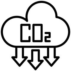 Obraz premium CO2 Reduction Outline icon, Black And White Outline Icon Vector.