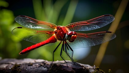A resting red dragonfly Sympetrum vulgatum