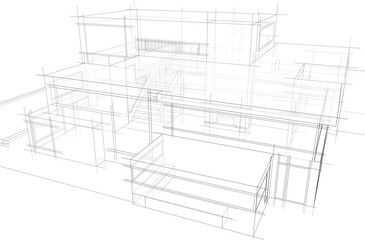 architectural sketch of a house