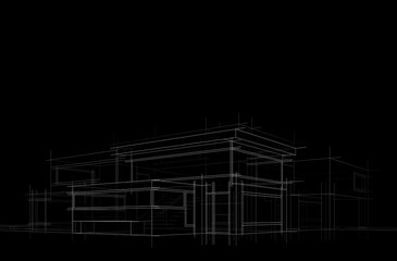 architectural sketch of a house