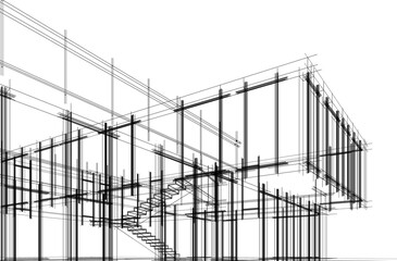 architectural sketch of a house