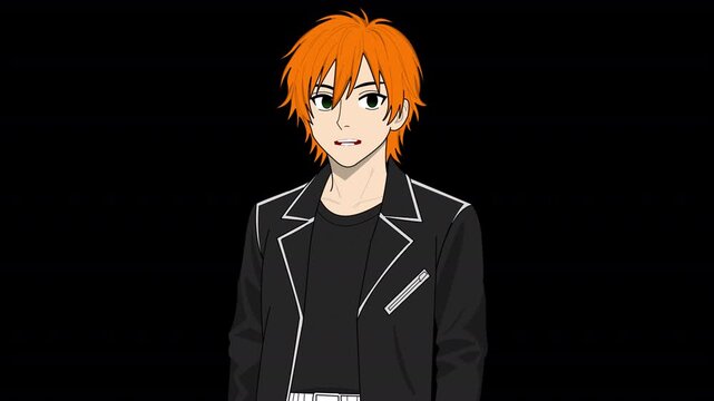 Speaking Character Boy Vocalis Band Style Animation Loop with Transparent Background