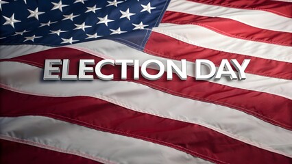 Obraz premium Patriotic Reminder Election Day Celebration Against American Flag Backdrop A Call to Civic Engagement and Democratic Participation