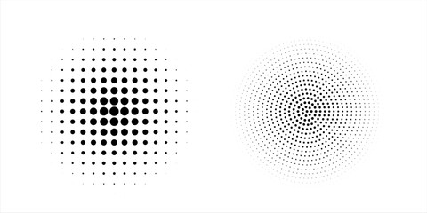 Set of black halftone dots backgrounds. vector modern dots halftone arts