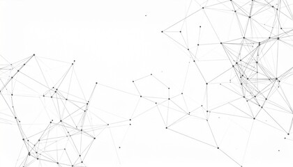 Geometric network structure of white lines and dots forming an intricate mesh on a light gray background