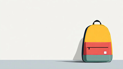 Back to school minimal illustrations with copy space, school supplies, chalkboard, desks, children and backpacks in colorful compositions ideal for educational purposes.