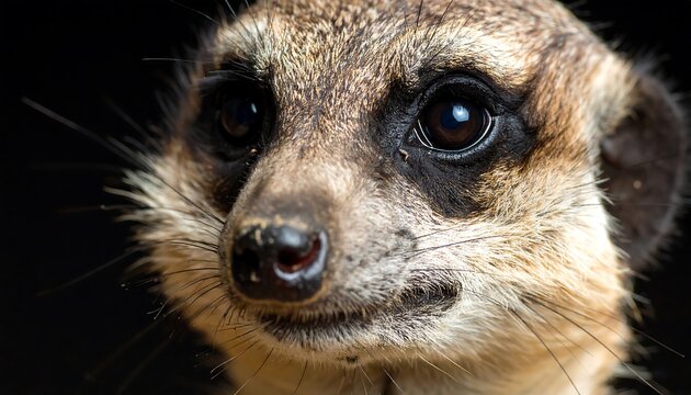 Close-up of a meerkat's head