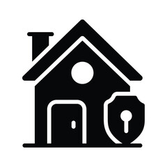 Grab this glyph icon of digitally safe home