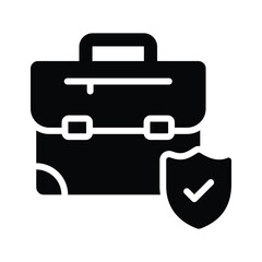 Trendy glyph icon of reliable secure job 