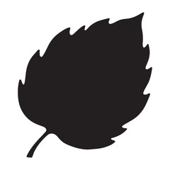 A black and white drawing of a leaf with the word leaf on it Silhouette White Background. 