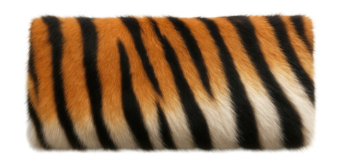 Tiger's striped fur pattern with alternating orange, black, and white bands