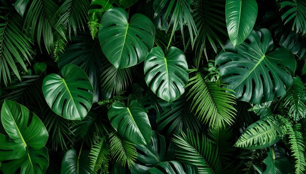 Lush tropical foliage backdrop