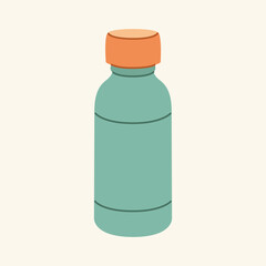 Thermos mug, reusable cup, cup for hot drinks. Travel camping equipment. Vector illustration in flat style