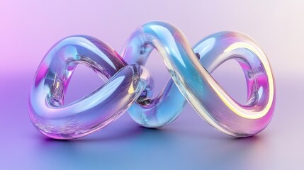 Abstract, iridescent infinity symbol