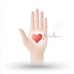 Obraz premium Heart Health Hand Gesture Depicting Pulse and Love Symbol