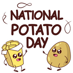 NATIONAL POTATO DAY vector illustration