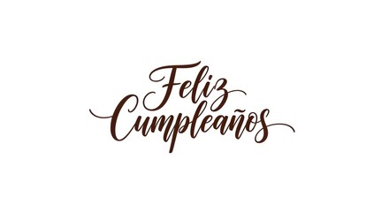 Elegant "feliz cumpleanos" calligraphy design for birthday greetings
