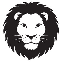  A drawing of a lion with a lion head on it Silhouette White Background. 