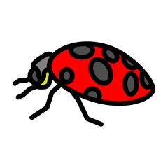 Lady Bug Vector Filled Icon Design