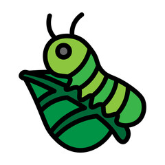 Caterpillar Vector Filled Icon Design