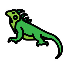 Iguana Vector Filled Icon Design