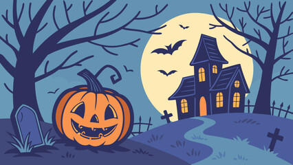Fototapeta premium Horror and Fun Halloween Color Illustration
