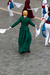 Basque folk dance in an outdoor event