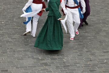 Basque folk dance in an outdoor event