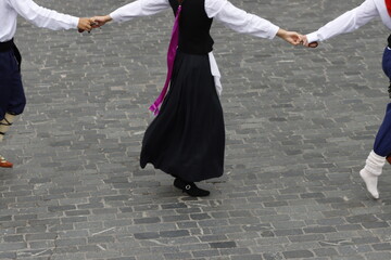Basque folk dance in an outdoor event