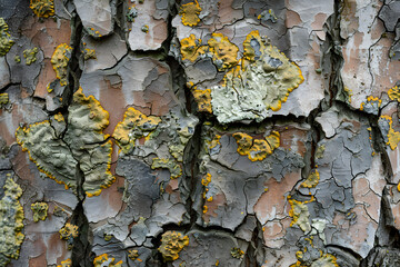 Detailed macro of rough tree bark texture with