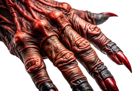 Detailed Closeup of a Creepy Hand on Transparent Background