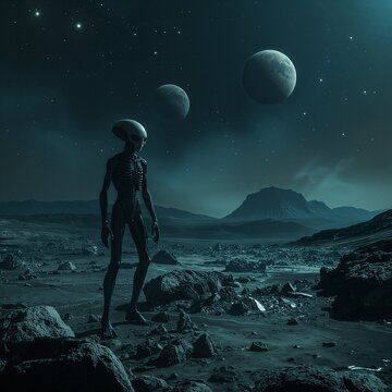 Alien creatures are mysterious, non-Earth beings with unknown origins, strange forms, and advanced intelligence.