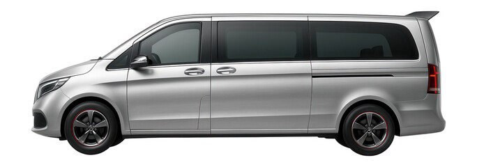 Nine-passenger minivan with a rear spoiler and side sliding windows