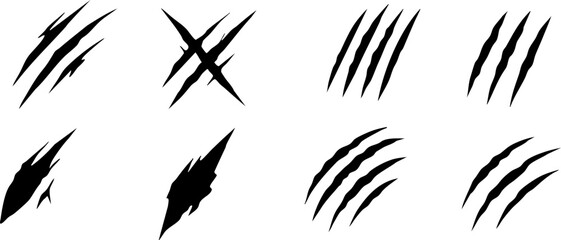 Aggressive claw scratch marks representing wild animal attack or damage