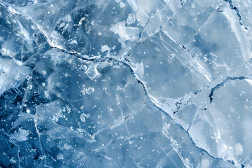 Obraz premium Frozen ice surface with trapped air bubbles and