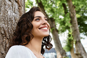 Bright summer moments with a cheerful young woman enjoying nature's beauty