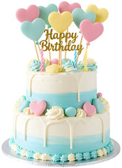 Generative AI, Heart shaped sugar balloon birthday cake