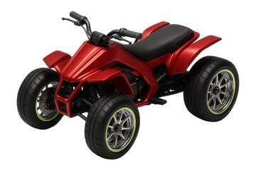 Sporty quad bike with a wide stance and distinctive alloy wheels