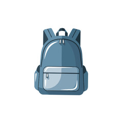 Blue Flat Vector Backpack Icon: Simple, Modern, and Stylish Illustration for Travel, School, or Outdoor Adventures