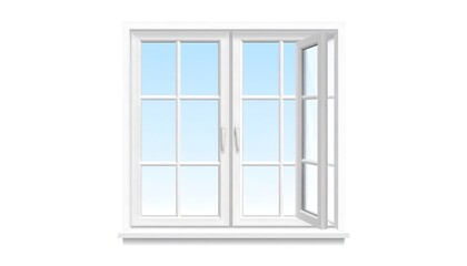 Obraz premium White window with light blue sky