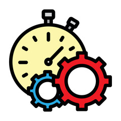 Timer Setting Vector Filled Icon Design