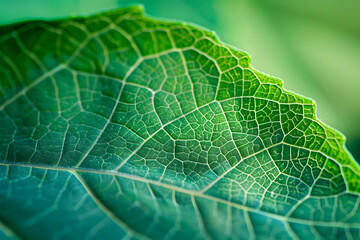 Obraz premium Macro close-up of leaf skeleton structure vibrant