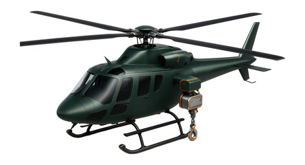 Transport helicopter with winch system and external cargo hook