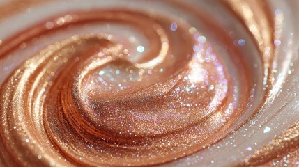 Sparkling Rose Gold Glitter Swirl Abstract
