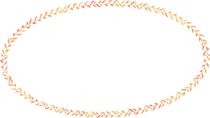 Fototapeta premium 落ち葉の楕円リースフレーム Adobe Illustrator Artwork