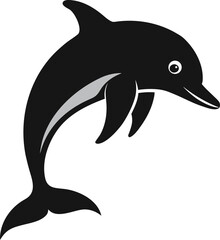 Dolphin Silhouette Icon – Playful Marine Animal Illustration