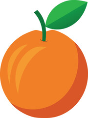 Orange Fruit with Leaf – Fresh Citrus Illustration