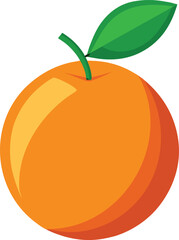 Fresh Orange Fruit Illustration – Citrus with Leaf