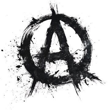 Grunge anarchy symbol with splatter effect