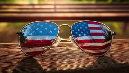 Flag Reflected in Sunglasses